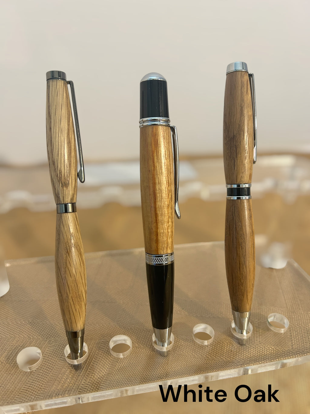 Custom crafter white oak pens